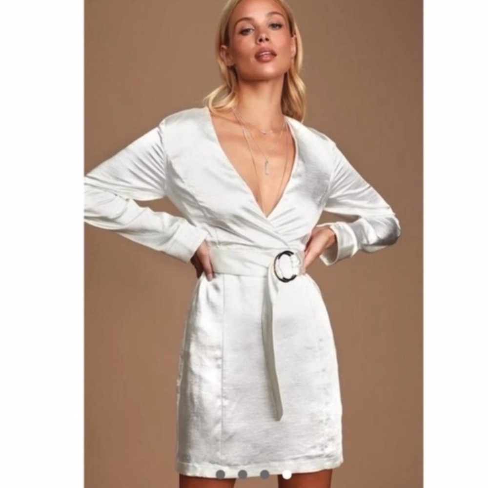 Satin Belted Dress